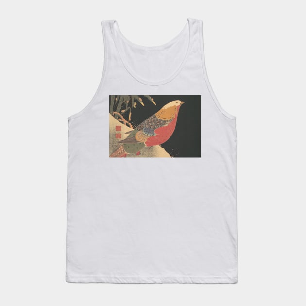 Golden Pheasant in the Snow by Ito Jakuchu Tank Top by Classic Art Stall